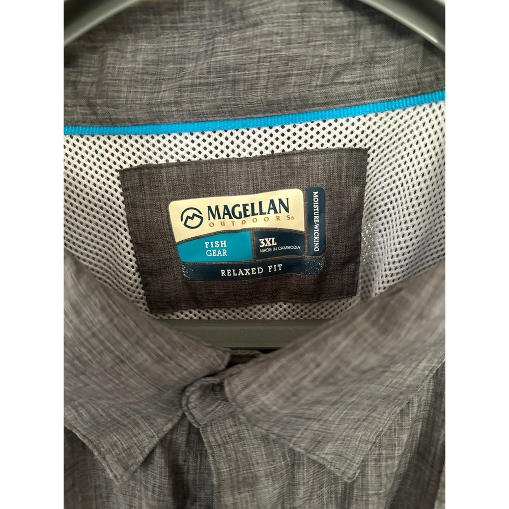 Magellan Outdoors 3XL Gray Fishing Shirt Button Up Long‎ Sleeve Relaxed Fit - Picture 2 of 2
